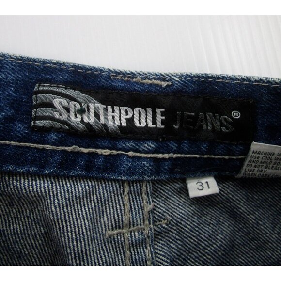 VINTAGE Southpole Jeans 31 Hip Hop Gear Loose Baggy Denim Y2K 31X32 * - Picture 10 of 12